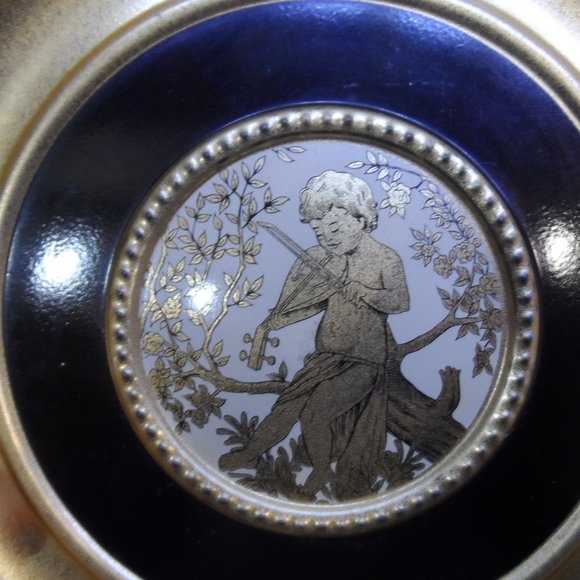 Vintage Guildcraft Double Sided Golden Cherub Angel Tin - Picture 4 of 9